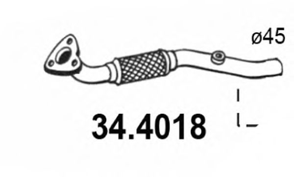 Труба выхлопного газа ASSO 34.4018