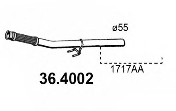 Труба выхлопного газа ASSO 36.4002
