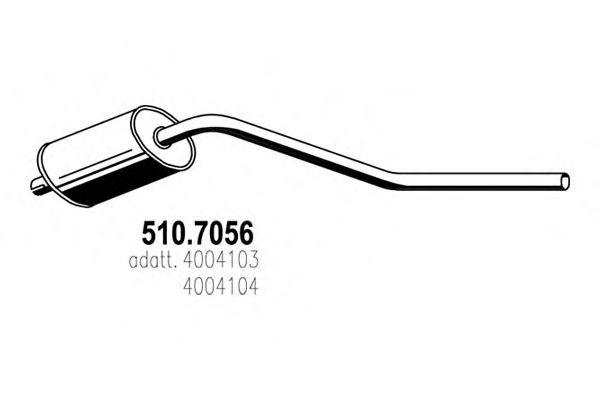 Средний / конечный глушитель ОГ ASSO 510.7056