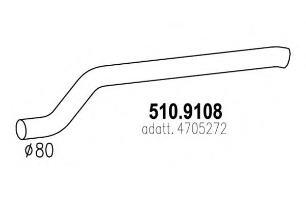 Труба выхлопного газа ASSO 510.9108
