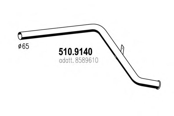 Труба выхлопного газа ASSO 510.9140
