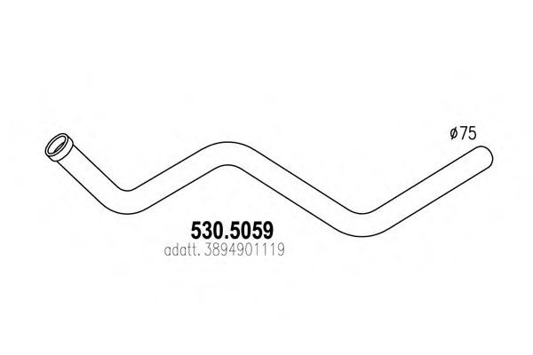 Труба выхлопного газа ASSO 530.5059