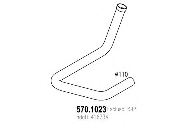 Труба выхлопного газа ASSO 570.1023
