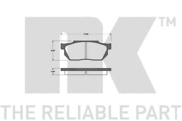 Комплект тормозных колодок, дисковый тормоз NK 222609
