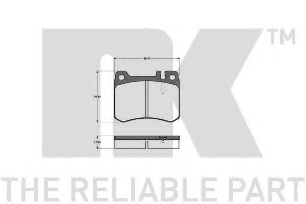 Комплект тормозных колодок, дисковый тормоз NK 223314