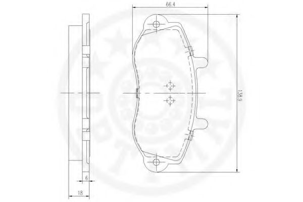 Комплект тормозных колодок, дисковый тормоз OPTIMAL 23302
