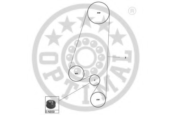 Комплект ремня ГРМ OPTIMAL R1111