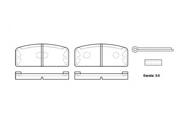 Комплект тормозных колодок, дисковый тормоз ROADHOUSE 20061