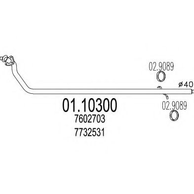 Труба выхлопного газа MTS 01.10300