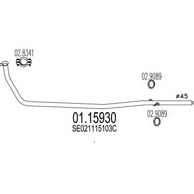 Труба выхлопного газа ROSI 10126