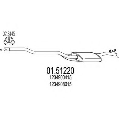 Средний глушитель выхлопных газов TIMAX 260241