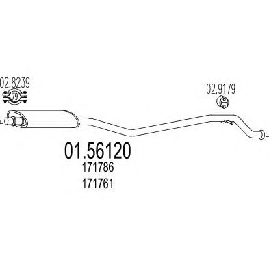 Средний глушитель выхлопных газов ROSI 12795