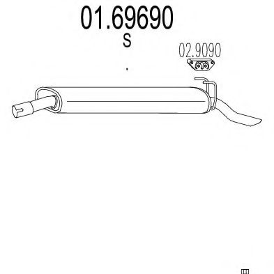 Глушитель выхлопных газов конечный ROSI 25056