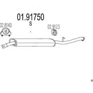 Глушитель выхлопных газов конечный ZARA 1802