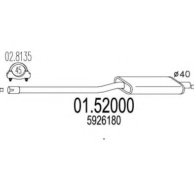Средний глушитель выхлопных газов TIMAX 230171