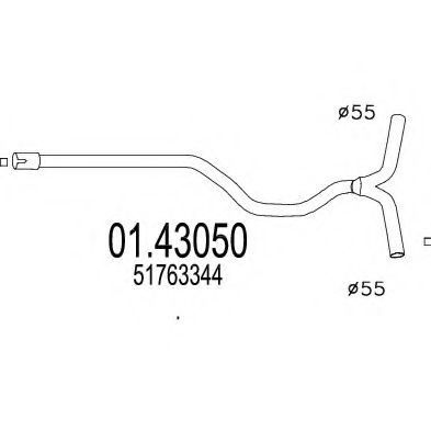 Труба выхлопного газа MTS 01.43050
