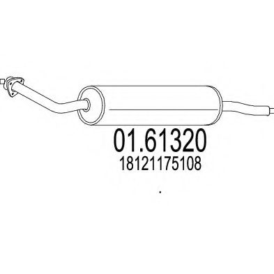 Глушитель выхлопных газов конечный DESCAM 312704