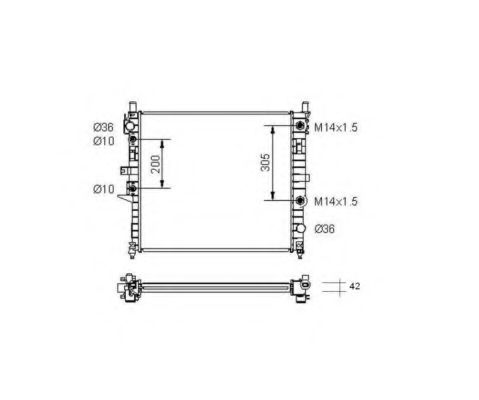 Радиатор, охлаждение двигателя NRF 55336