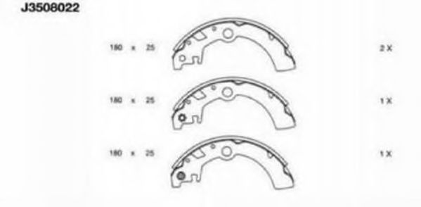 Комплект тормозных колодок NIPPARTS J3508022