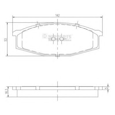 Комплект тормозных колодок, дисковый тормоз NIPPARTS J3601034