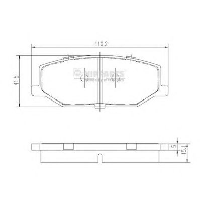 Комплект тормозных колодок, дисковый тормоз NIPPARTS J3608003