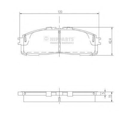 Комплект тормозных колодок, дисковый тормоз NIPPARTS J3612006