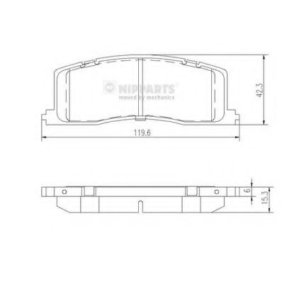 Комплект тормозных колодок, дисковый тормоз NIPPARTS J3612011