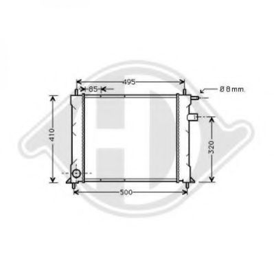 Радиатор, охлаждение двигателя DIEDERICHS 8130120