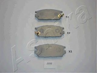 Комплект тормозных колодок, дисковый тормоз ASHIKA 51-05-510