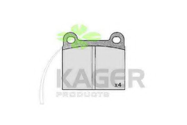 Комплект тормозных колодок, дисковый тормоз KAGER 35-0044
