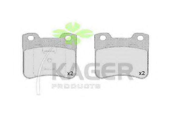 Комплект тормозных колодок, дисковый тормоз KAGER 35-0093