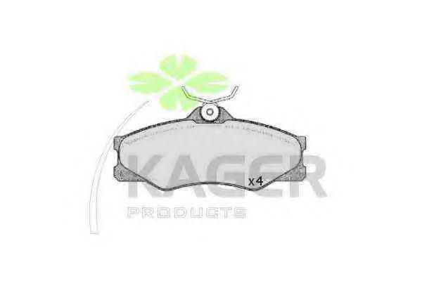 Комплект тормозных колодок, дисковый тормоз KAGER 20979