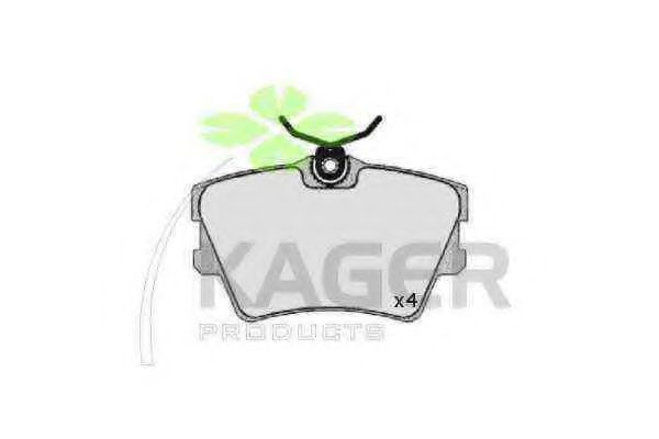 Комплект тормозных колодок, дисковый тормоз KAGER 350162
