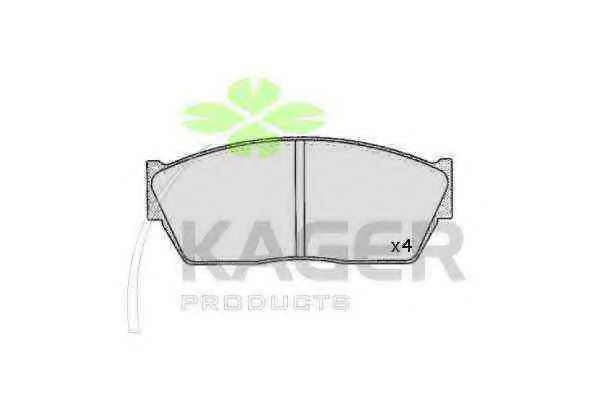 Комплект тормозных колодок, дисковый тормоз KAGER 20895
