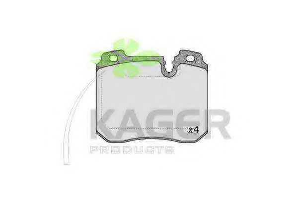 Комплект тормозных колодок, дисковый тормоз KAGER 20309