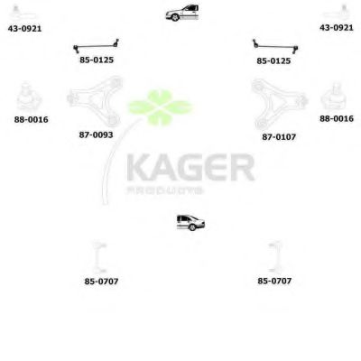 Подвеска колеса KAGER 801152