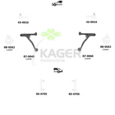 Подвеска колеса KAGER 801270