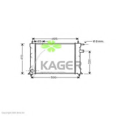 Радиатор, охлаждение двигателя KAGER 31-0084