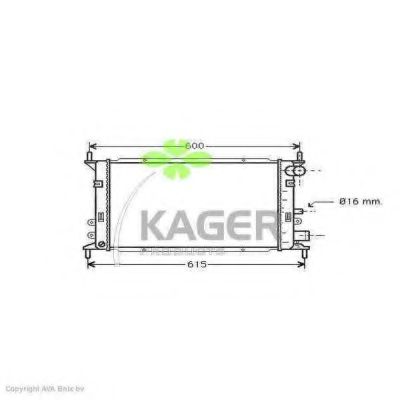 Радиатор, охлаждение двигателя KAGER 31-0329