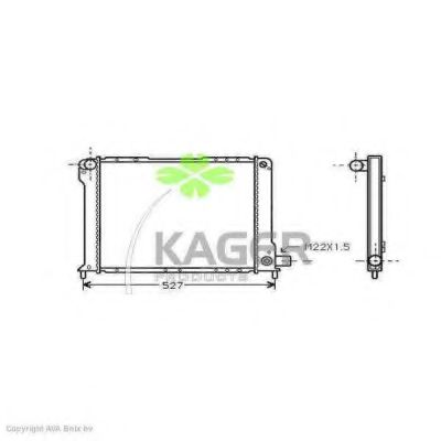 Радиатор, охлаждение двигателя KAGER 31-0388