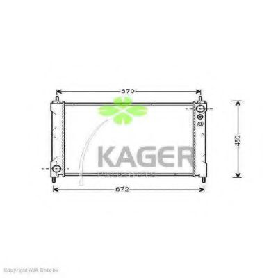 Радиатор, охлаждение двигателя KAGER 31-0473