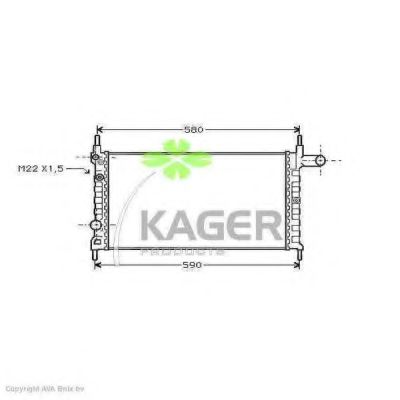 Радиатор, охлаждение двигателя KAGER 31-0759