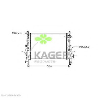 Радиатор, охлаждение двигателя KAGER 31-0938