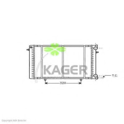 Радиатор, охлаждение двигателя KAGER 31-0958