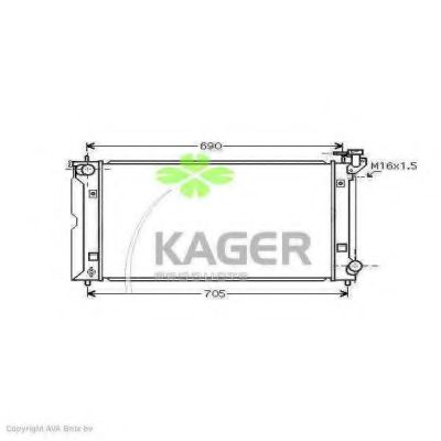 Радиатор, охлаждение двигателя KAGER 31-2058