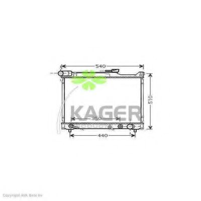Радиатор, охлаждение двигателя KAGER 31-2348