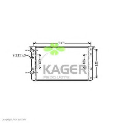 Радиатор, охлаждение двигателя KAGER 31-2607