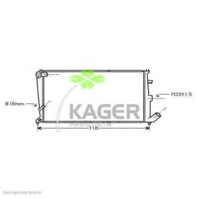 Радиатор, охлаждение двигателя KAGER 31-3607