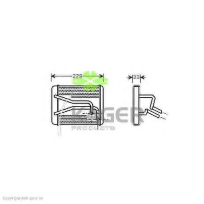 Теплообменник, отопление салона KAGER 32-0146
