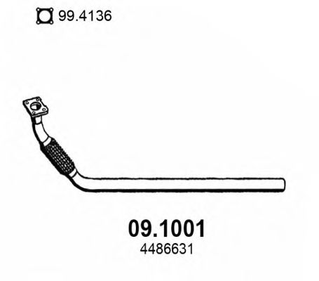 Труба выхлопного газа ASSO 091001